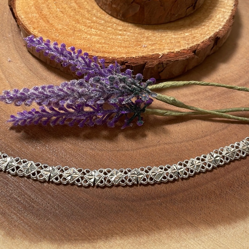 Women’s diamond cut silver bracelet new